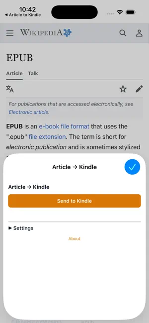 Article to Kindle screenshot 2