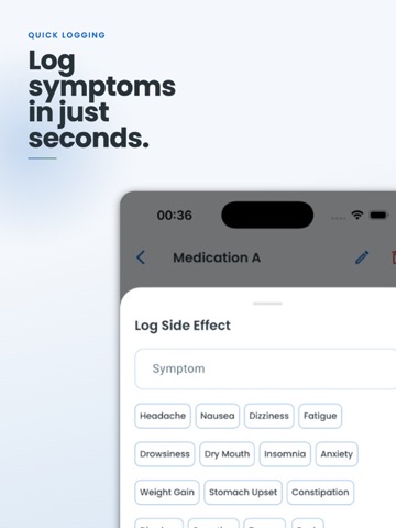 Medication Side Effect Tracker iPad screenshot
