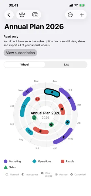 Årshjul screenshot 2