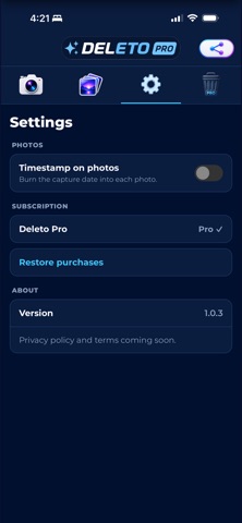 Deleto: Auto-Delete Camera screenshot