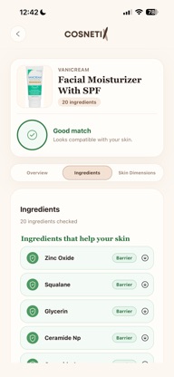 Cosnetix Cosmetic Scanner screenshot 2