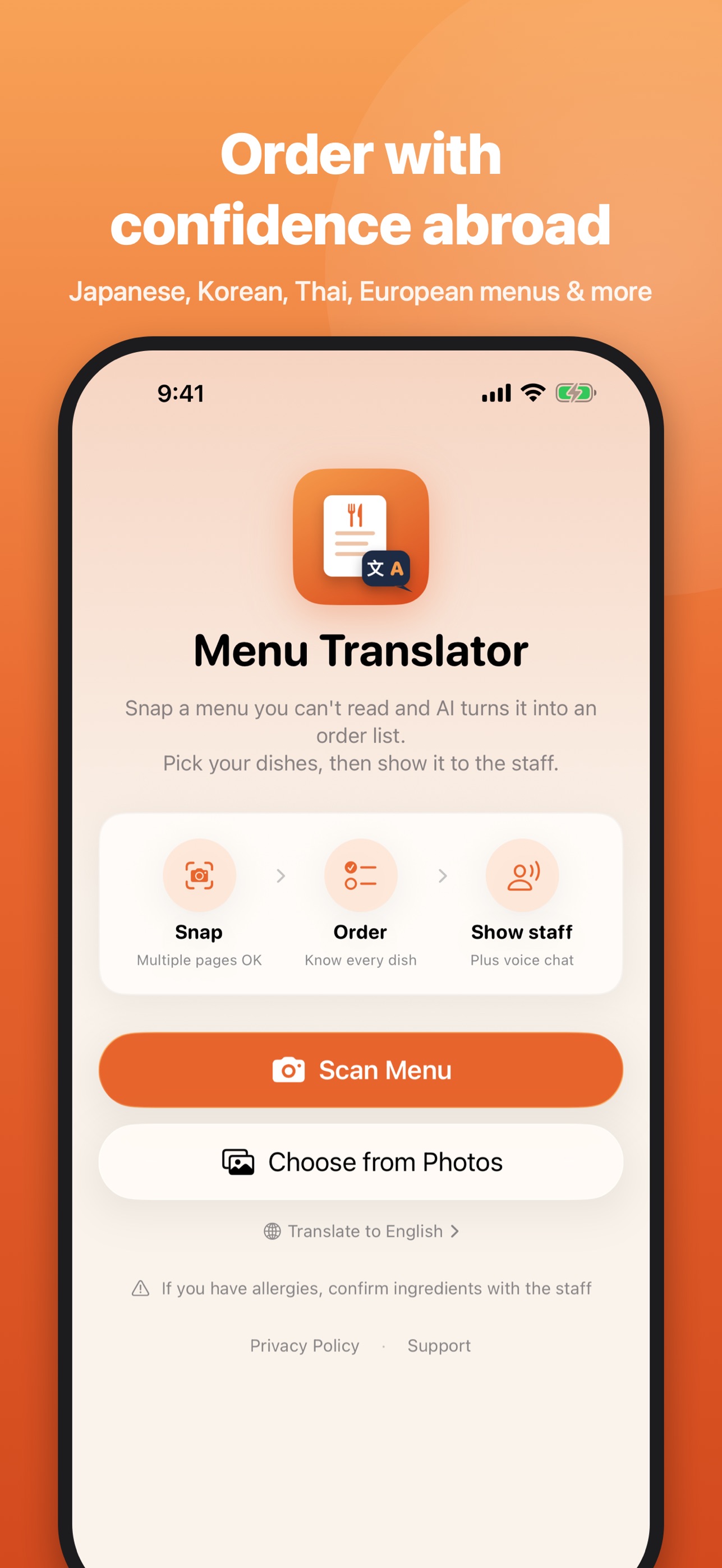 Screenshot 5 of Menu Translator: Food & Travel