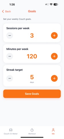 Couch-O-Meter Workout Timer screenshot