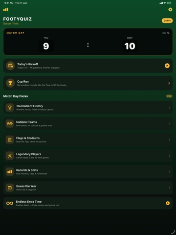 FootyQuiz: Soccer Trivia iPad screenshot