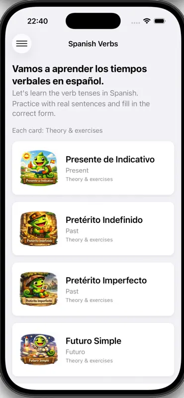 Spanish Verbs and Tenses screenshot 1 of 9
