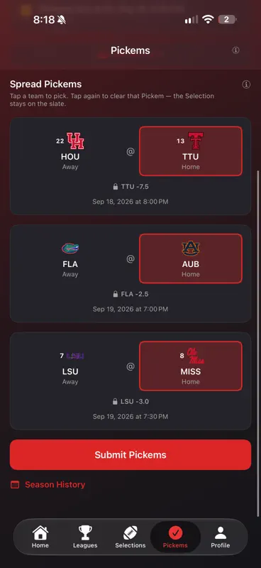 CFB Pickems screenshot 1 of 6