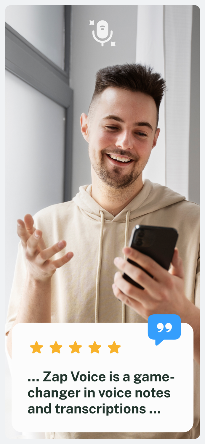 Zap Voice. Record  Transcribe