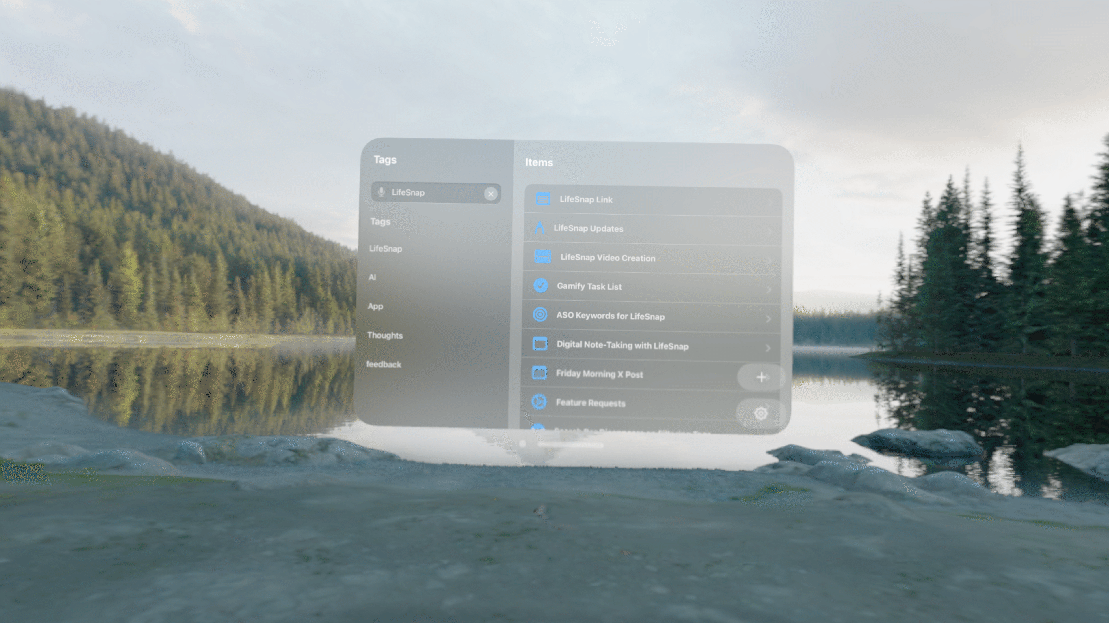 Quick Capture: LifeSnap Notes