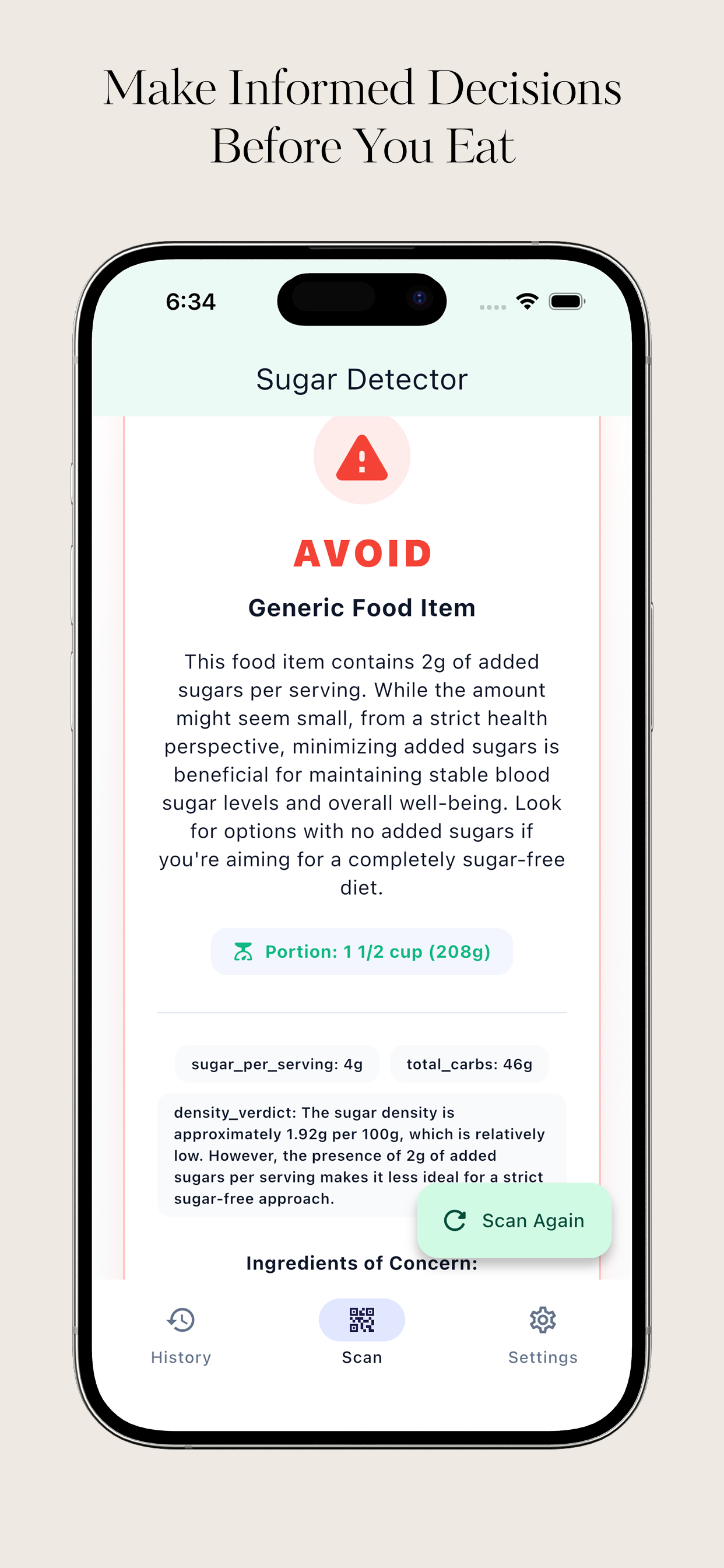 Ai Sugar Free Scanner & Detect
