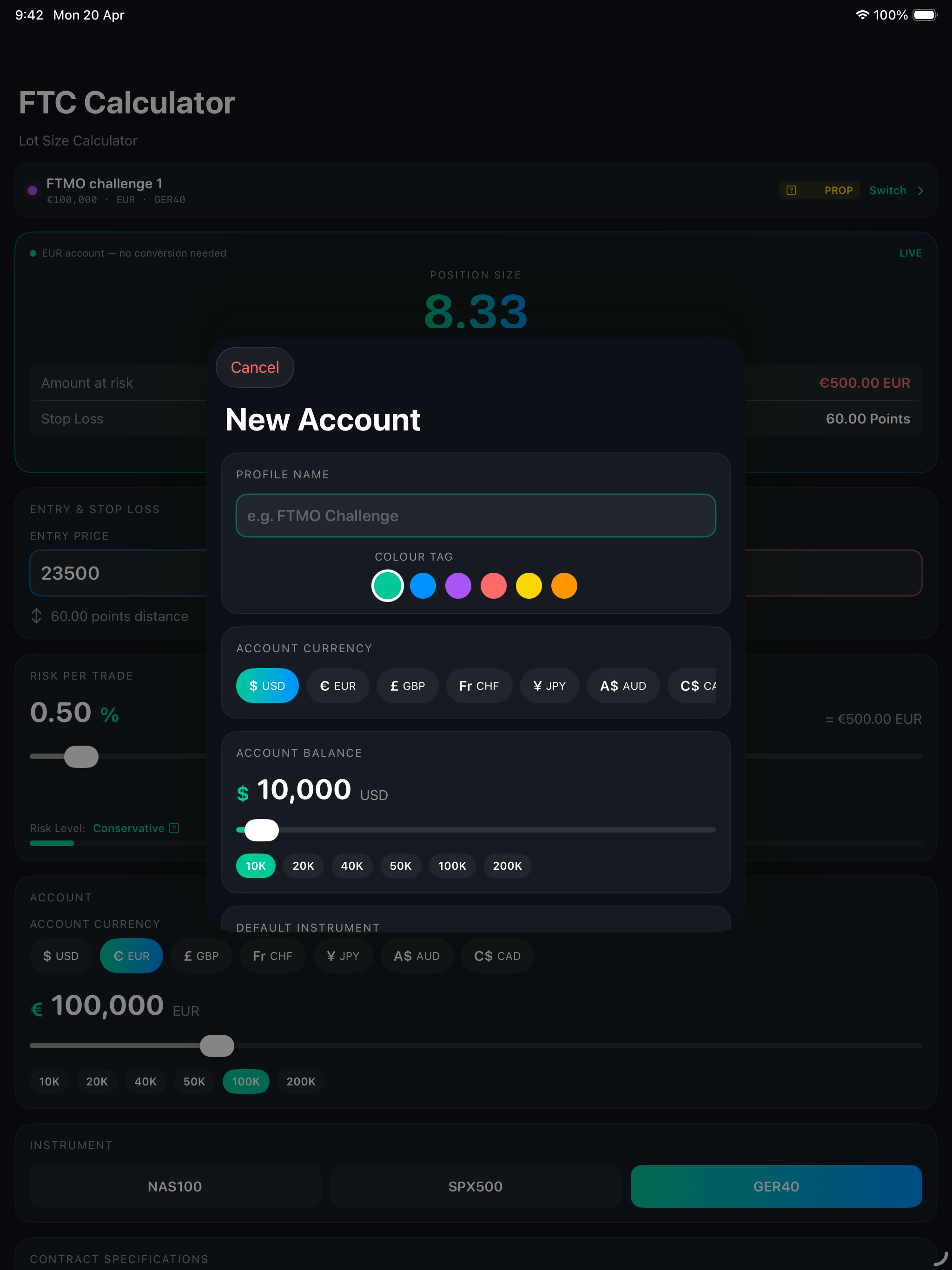 FTC Lot Size Calculator screenshot 7