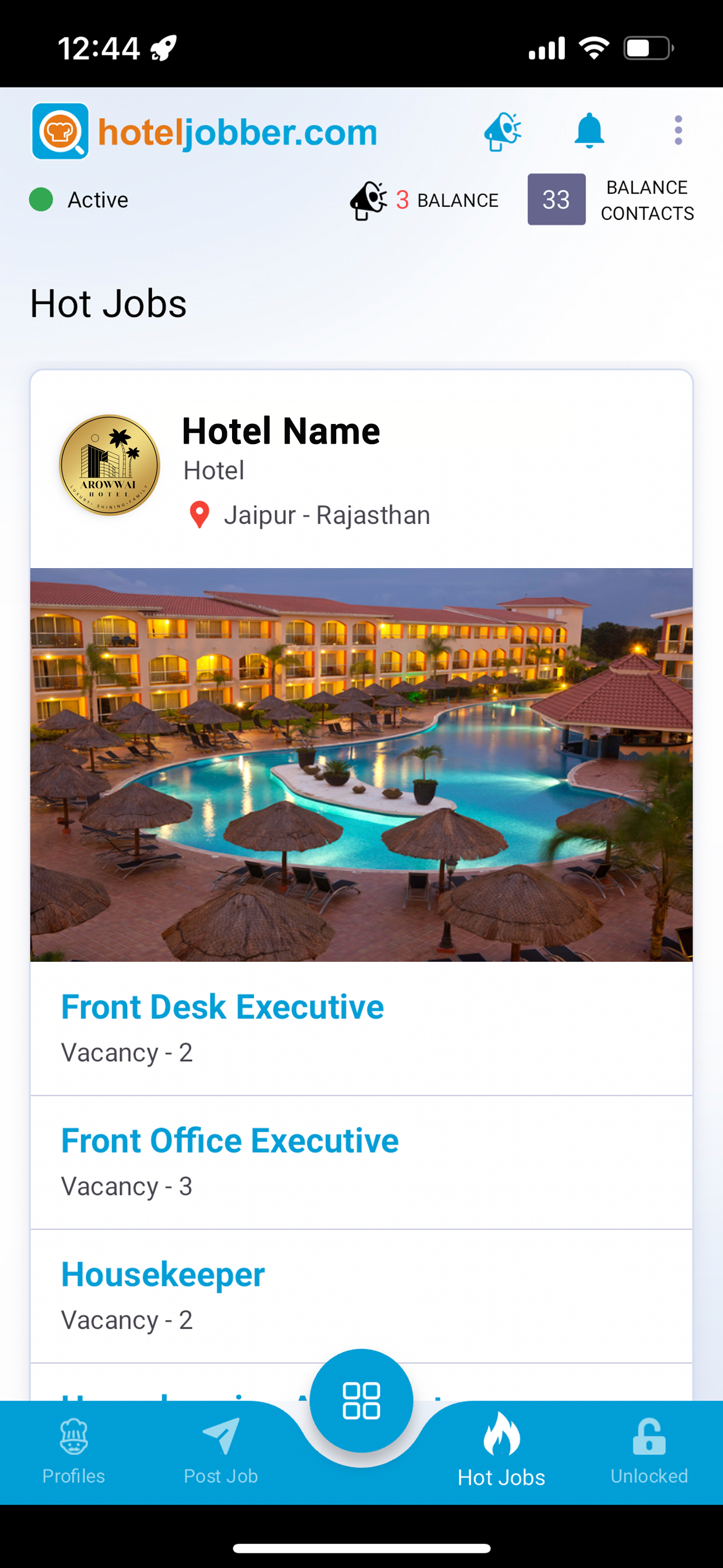 Hotel Jobber Employer
