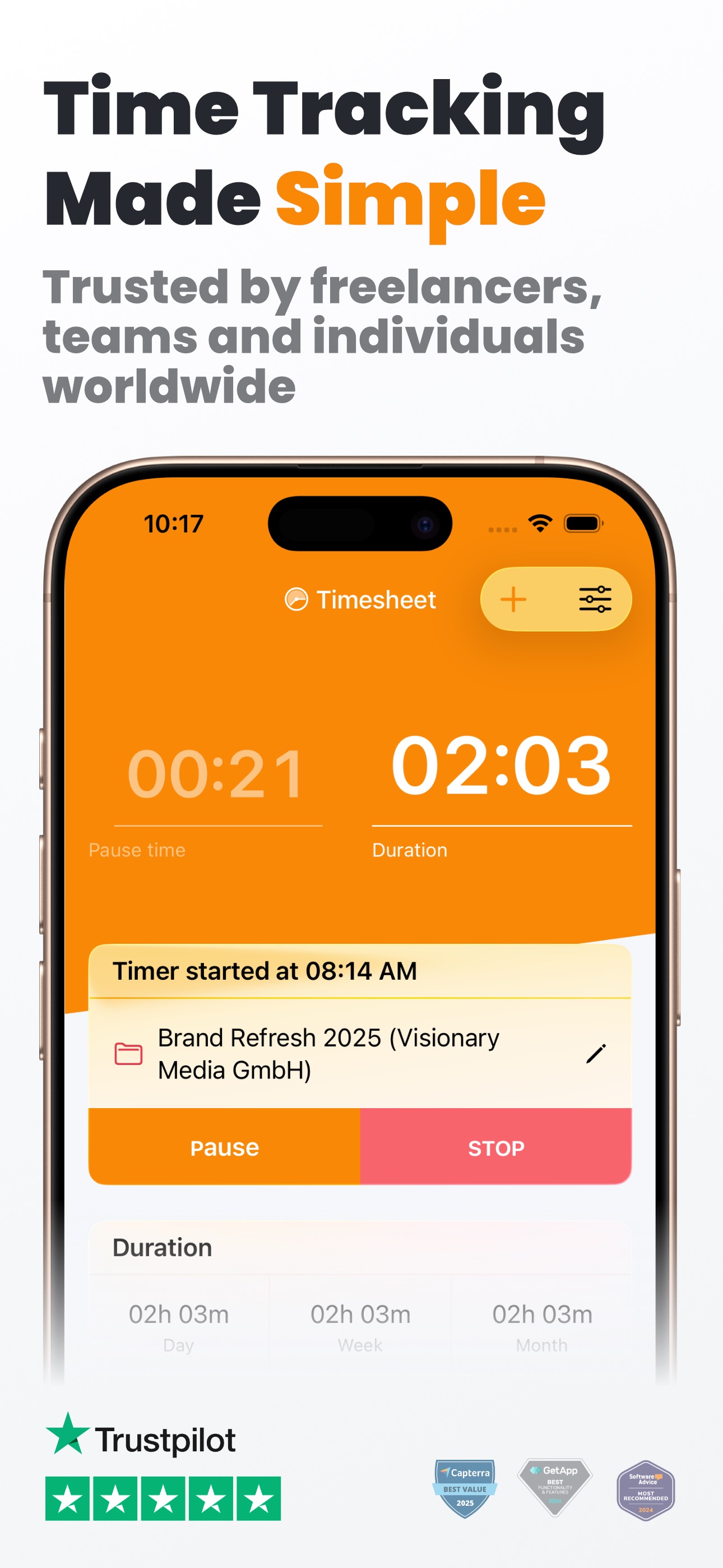 Timesheet IO - Time Tracker screenshot 1