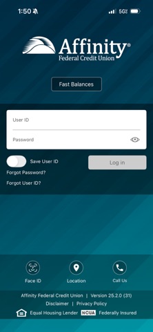 Affinity FCU Business Banking iPhone screenshot