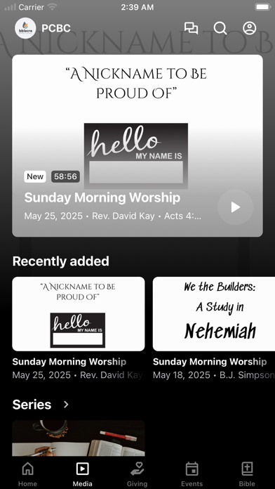 Pebble Creek Baptist Church iPhone screenshot