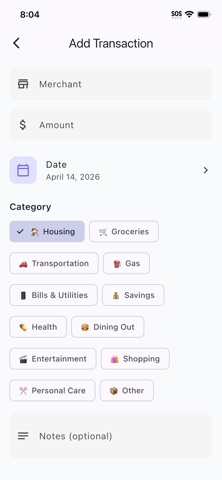 PayChunk - Cash Budget App iPhone screenshot