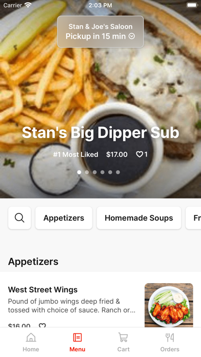 Stan and Joe's Saloon To Go iPhone screenshot 2 - Food & Drink app