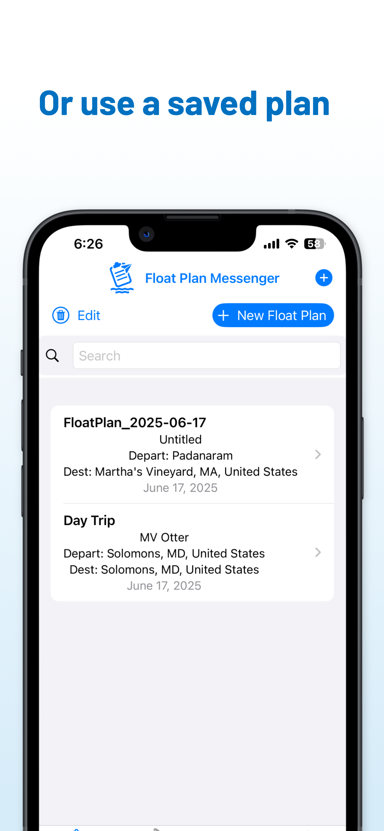 Float Plan Messenger