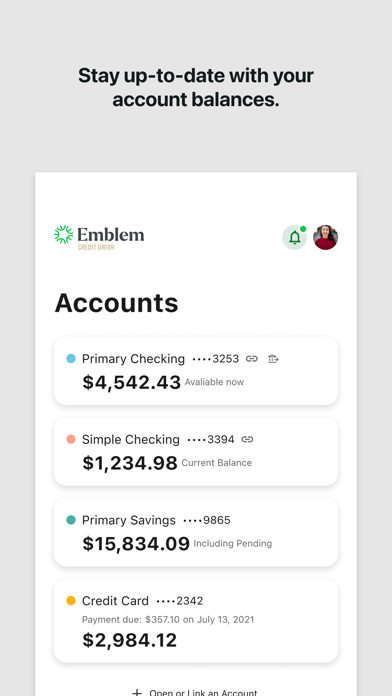 Emblem CU Mobile iPhone screenshot 2 - Finance app
