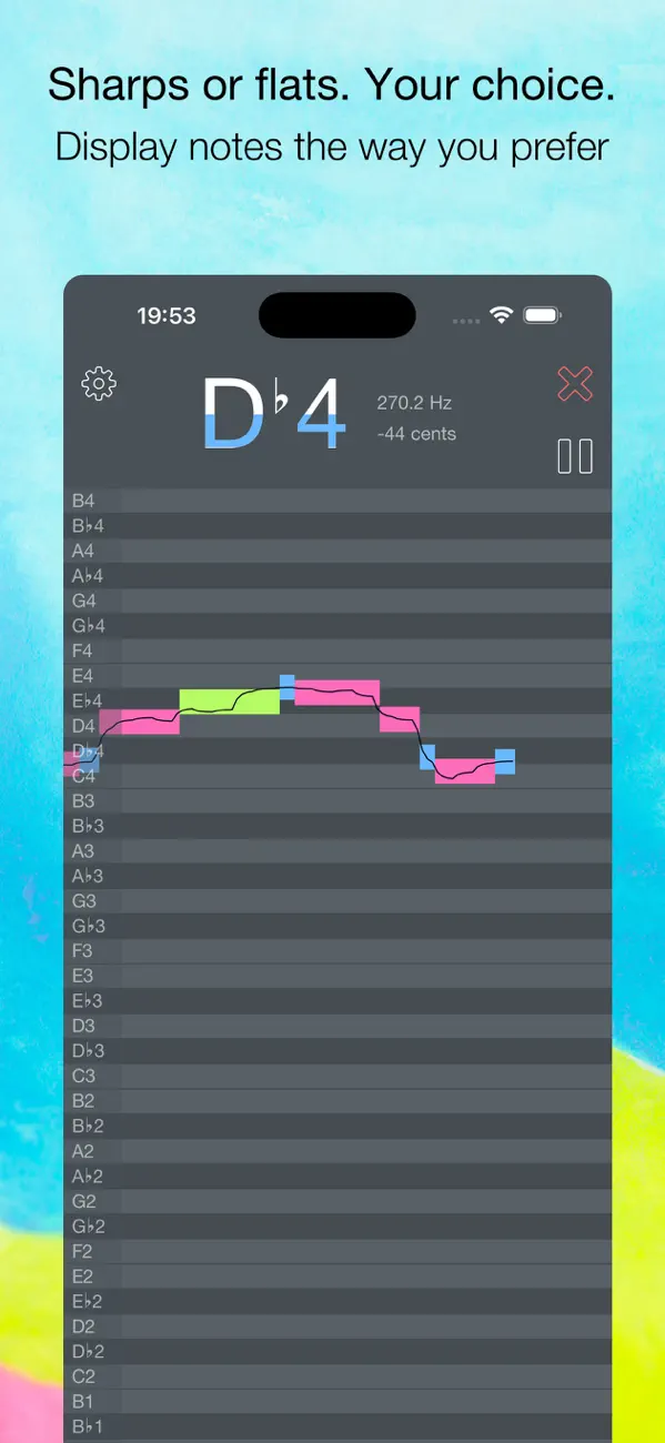 Screenshot #3 pour OnPitch - Vocal Pitch Monitor