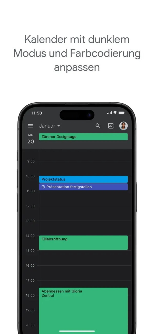 Google Kalender iPhone App Screenshot 6 – Produktivität