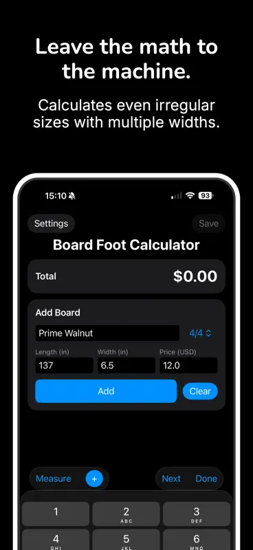 Calc Board Foot screenshot 2 of 8