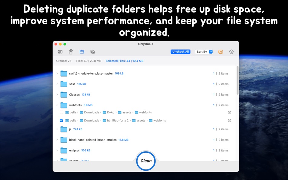 #2. OnlyOne X - Duplicates Cleaner (macOS) 由: 坤 刘