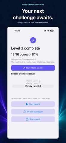 IQ Test: Matrix Puzzles Screenshot 3 of 3
