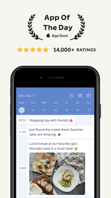 Screenshot 1 of DrawerJournal - Daily Timeline App