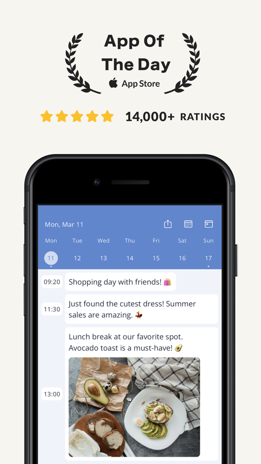 #1. DrawerJournal - Daily Timeline (iOS) Podle: Yoshihiko Uchida