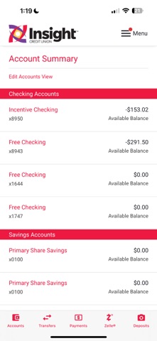 Insight Credit Union iPhone screenshot