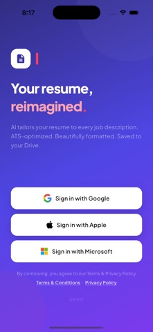 Resume AI Optimizer iPhone screenshot