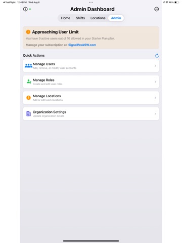 QwikShift iPad screenshot