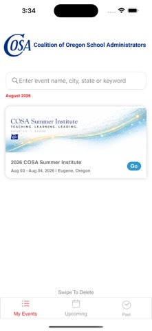 COSA Conferences screenshot