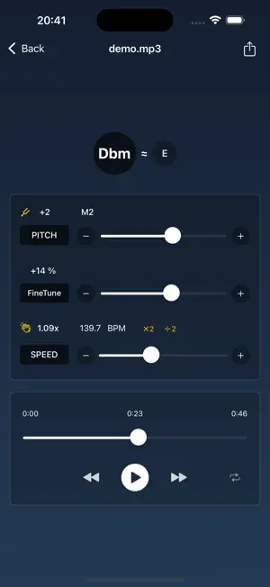 SongPitch - Pitch & Tempo screenshot 2