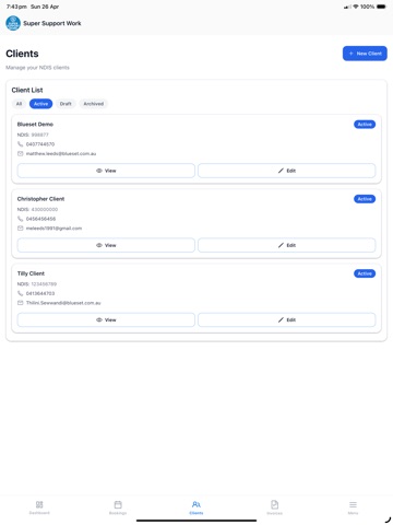 Blueset iPad screenshot