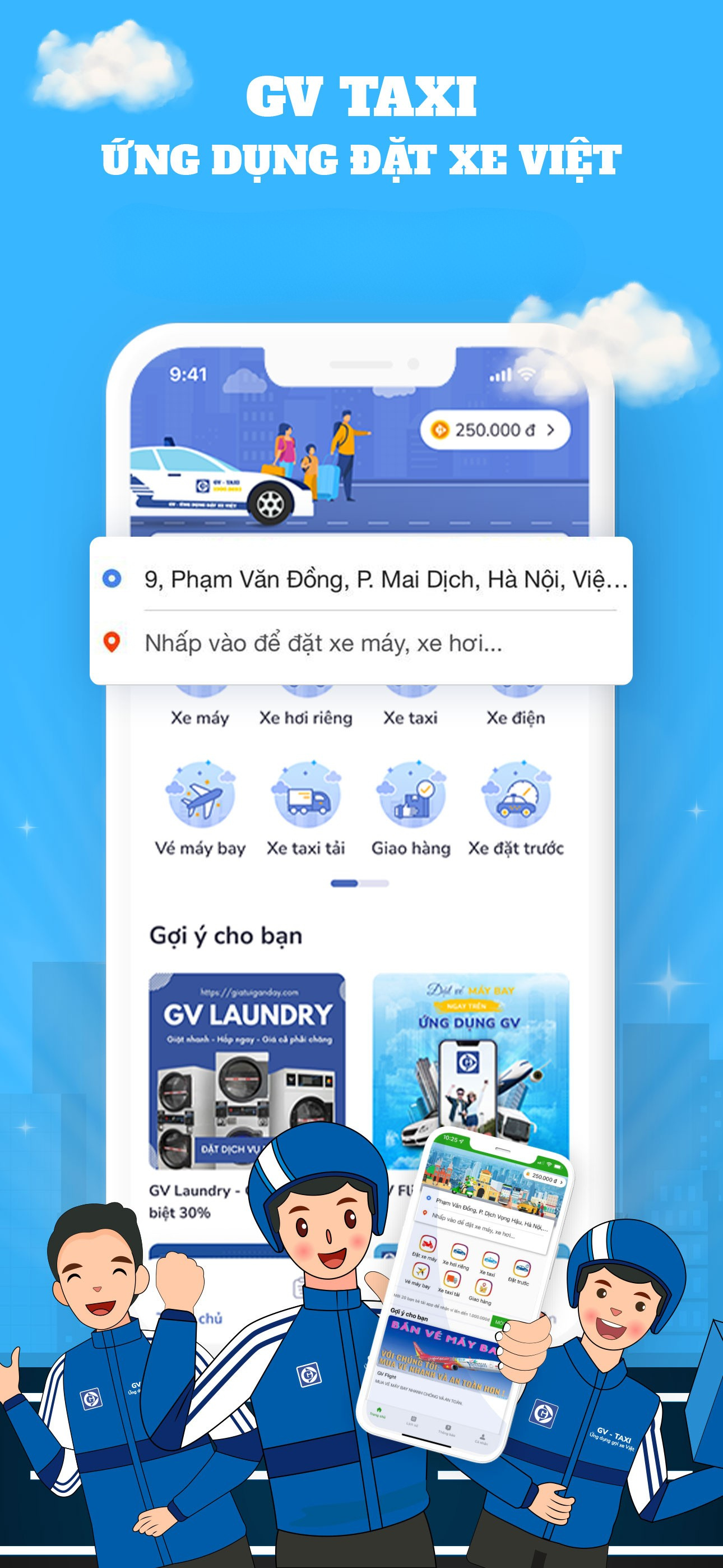GV - Đặt xe ôm, taxi giá rẻ