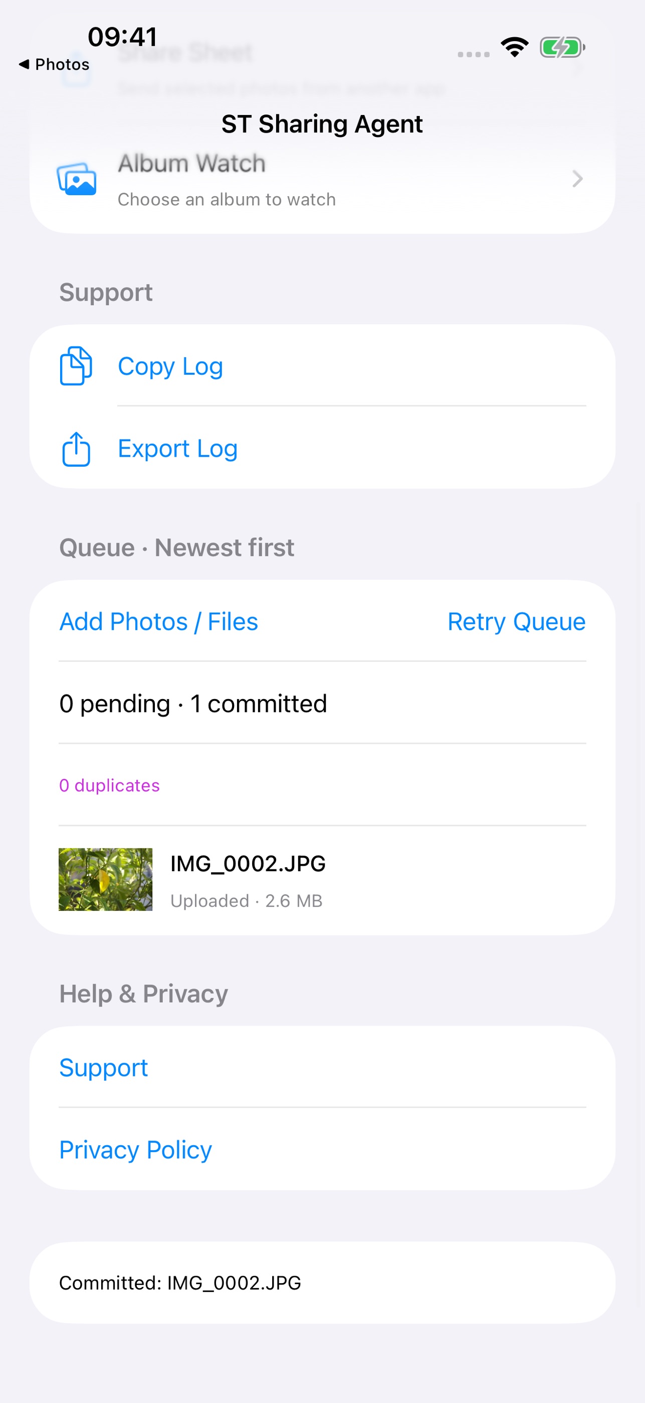 Screenshot 1 of ST Sharing Agent