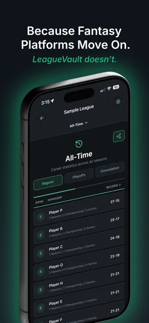 LeagueVault screenshot 2