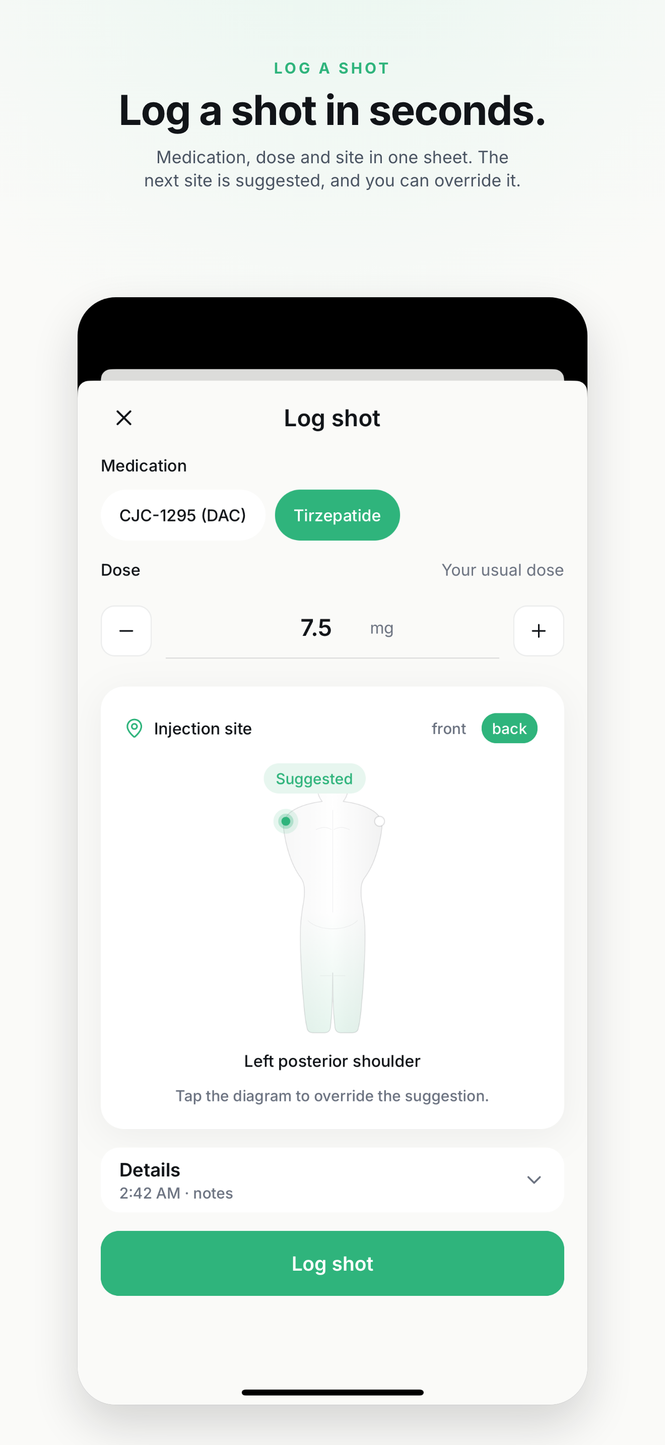 Poke: Peptide & GLP-1 Log screenshot 2