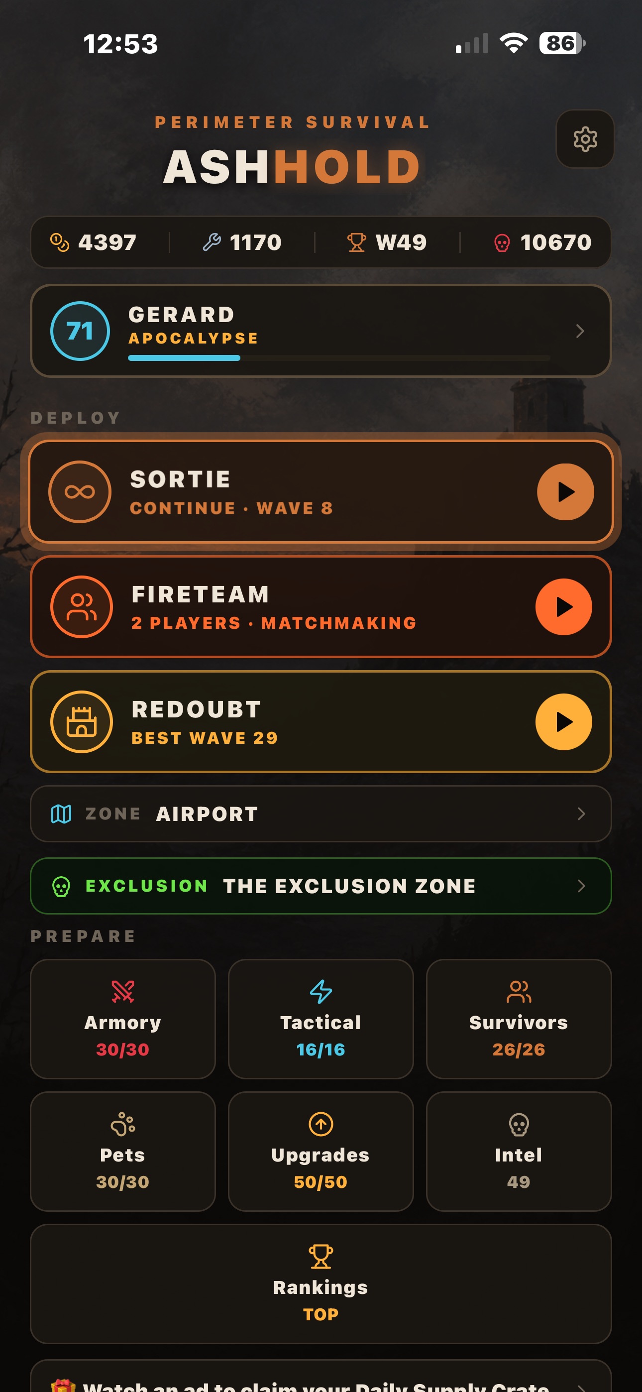 Screenshot 1 of AshHold: Survival
