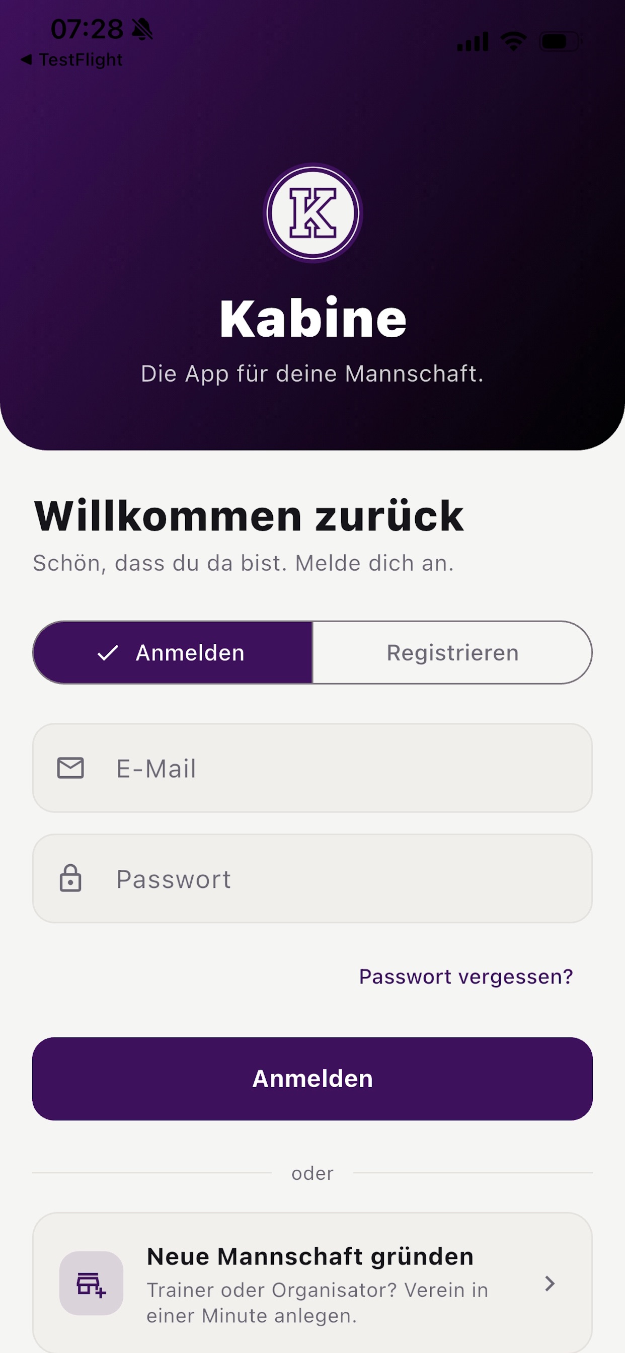 Screenshot 1 of Kabine – Team-App