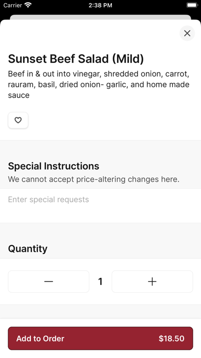 Sunset Phở Caffe iPhone screenshot 3 - Food & Drink app