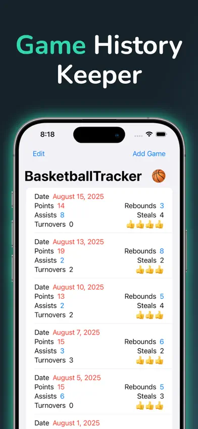 Basketball Tracker screenshot 2