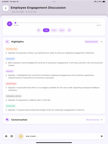 Listel: AI Sales Notes iPad screenshot