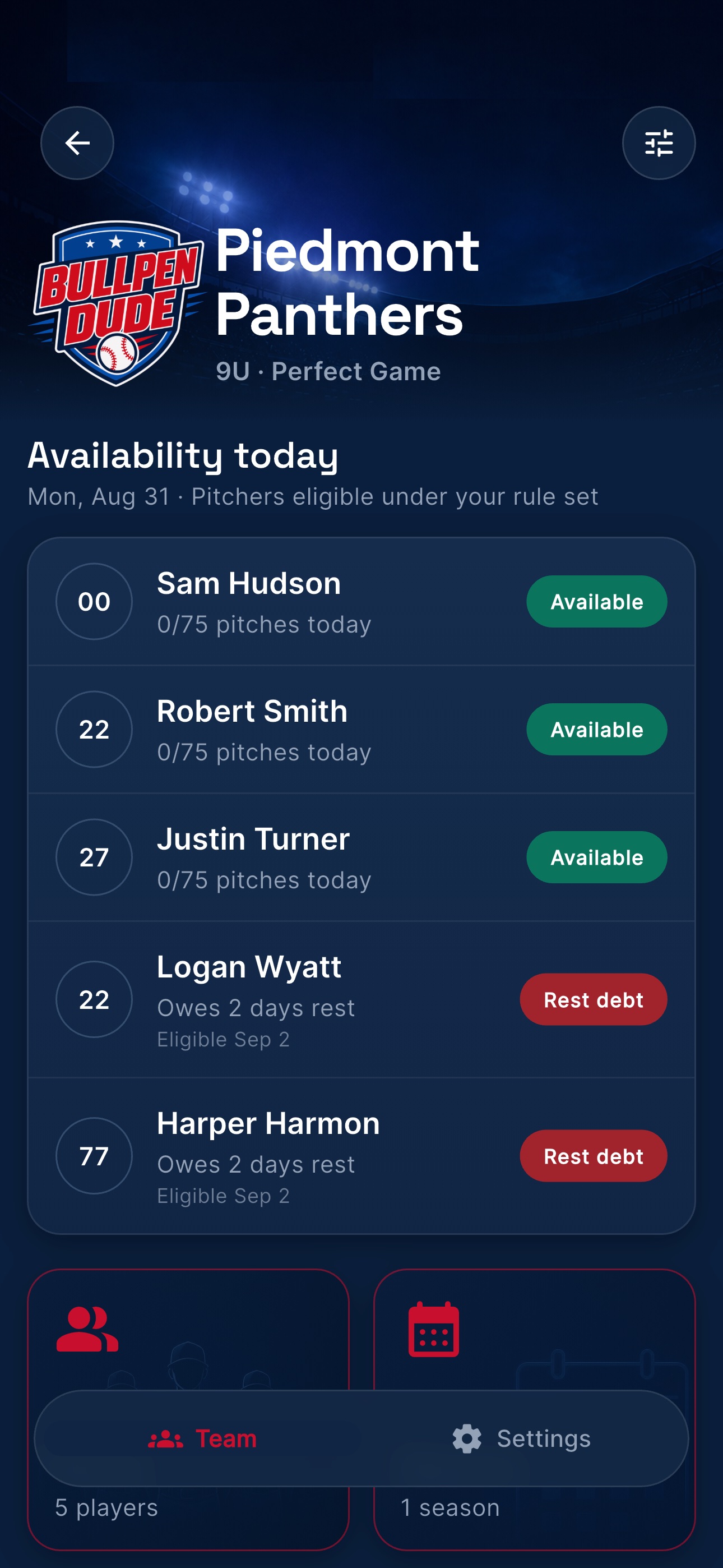 Screenshot 2 of Bullpen Dude: Pitch Tracker