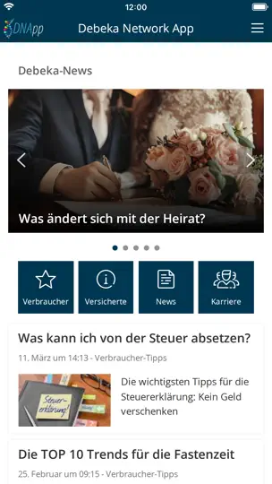 Screenshot von Debeka DNApp auf dem iPhone 1