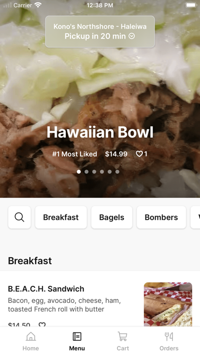 Kono's To Go iPhone screenshot 2 - Food & Drink app