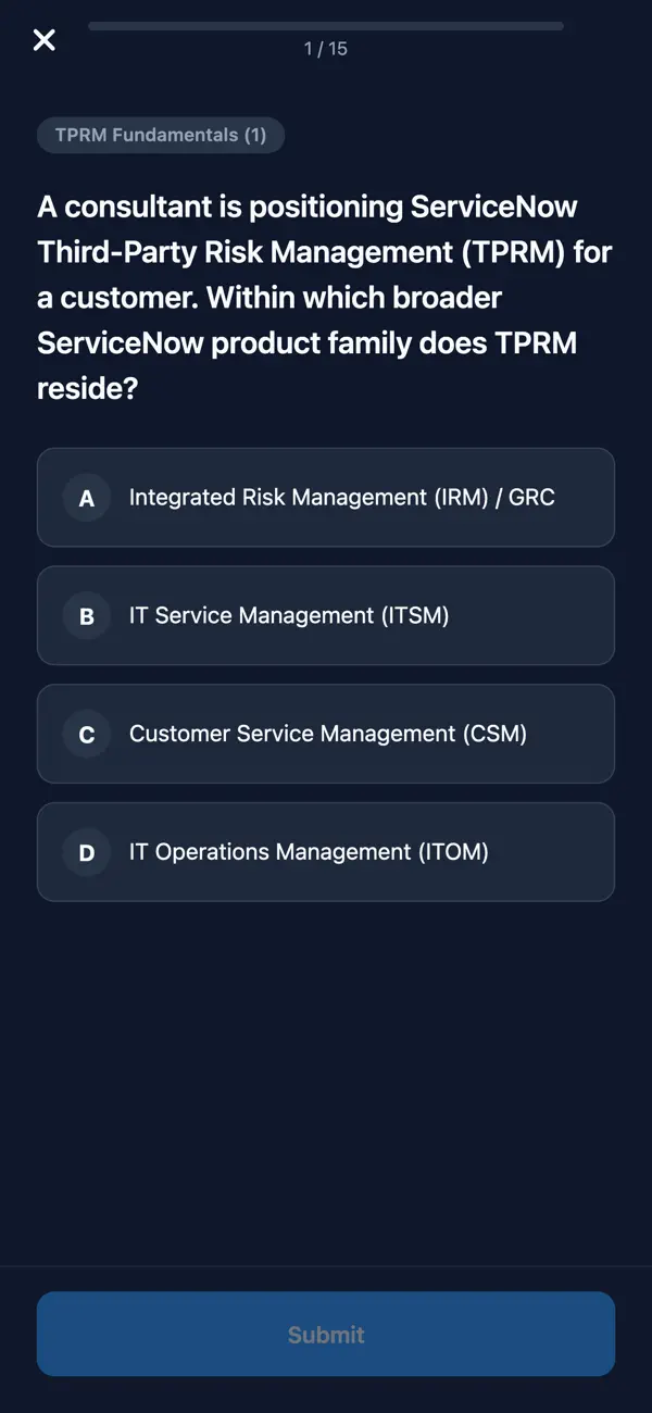Screenshot #3 pour CIS-TPRM ServiceNow Prep