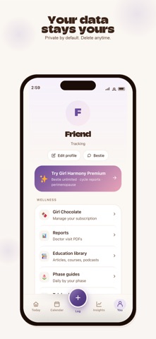 Girl Harmony: Period Tracker iPhone screenshot
