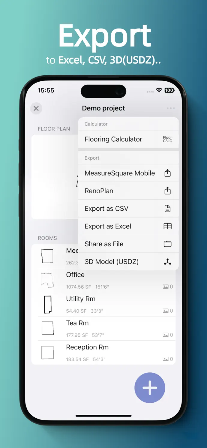 Room Scanner export options